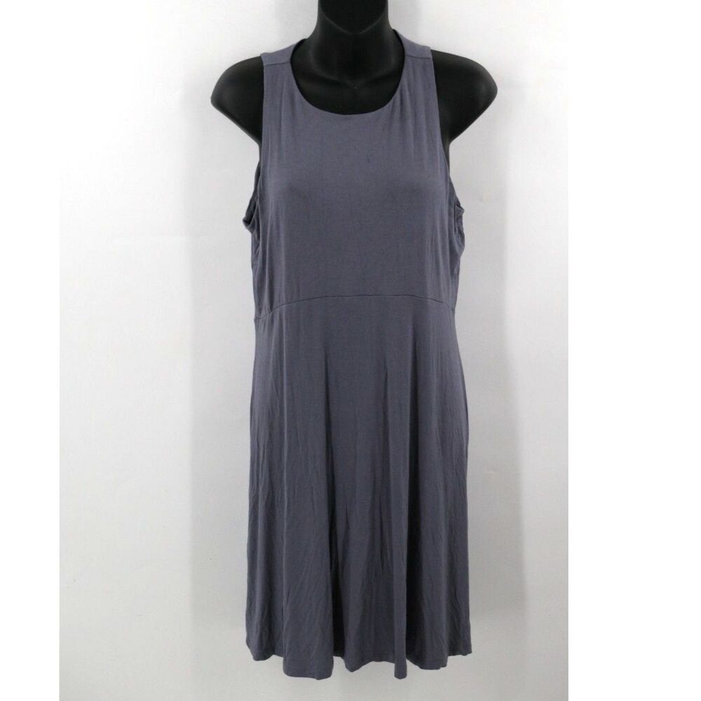 Athleta Womens Santorini Thera Dress Size Medium Blue Stretchy Comfort